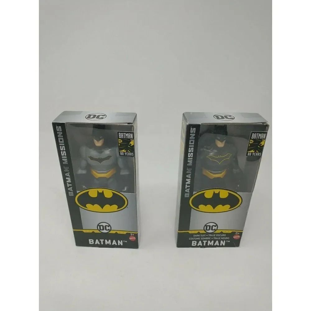 Batman Missions Figures TWO 80 Years Dark Suit & Gray Suit 6 Inch Cool Figures